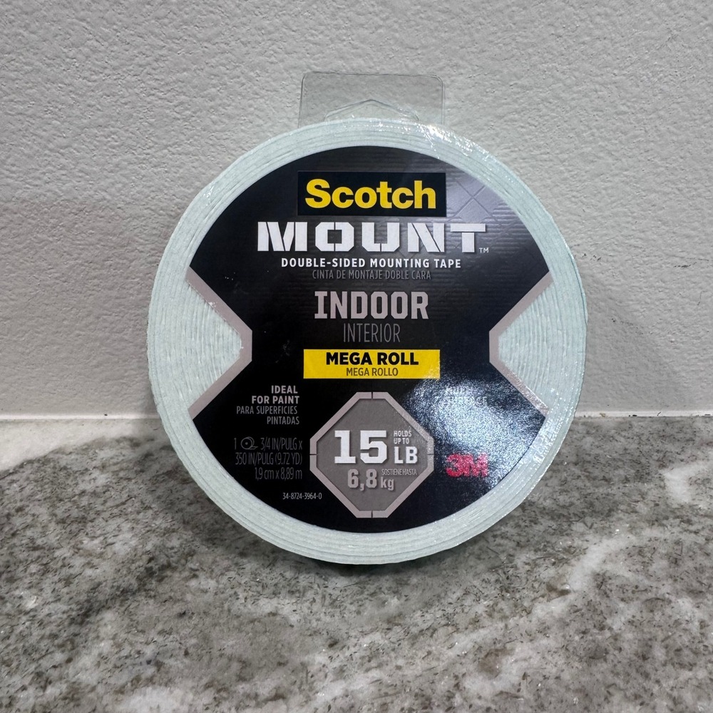 Scotch-Mount Indoor Double-Sided Mounting Tape Mega Roll, 110H-MR, 3/4 in x